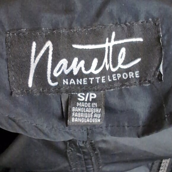 Nanette Lepore Hooded Windbreaker Jacket Cinch Waist Lightweight Roll Tab Sleeve - Picture 12 of 13